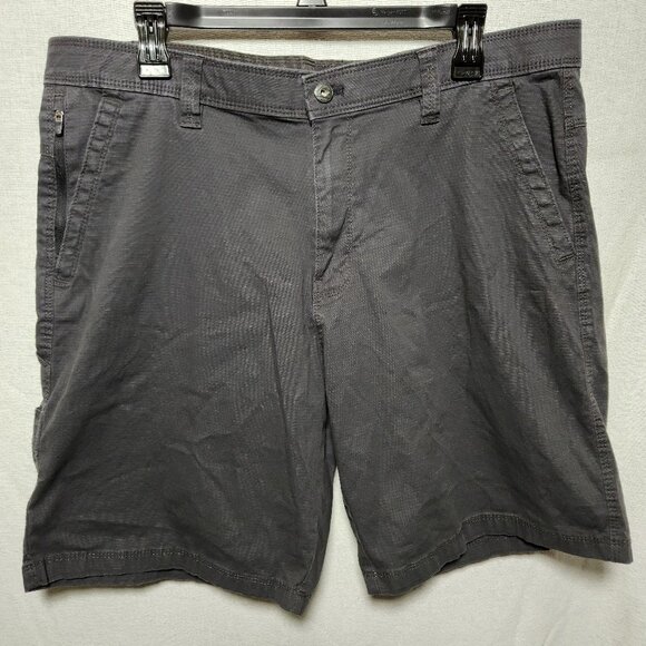 Vintage Weatherproof Shorts Charcoal Gray Zip Pockets Chino Cotton Size 36 - Picture 1 of 5
